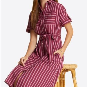 Draper James Striped Pocket Shirt Dress M